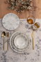 Hermia GBSATN24KY4R3869 Vajilla de Porcelana 24 Piezas para Experiencia Gastronómica Elegante y Funcional, Apta para Lavavajillas y Microondas